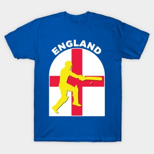 England Cricket Batsman England Flag T-Shirt